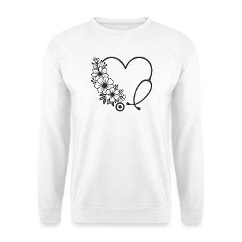 Floral Heart Stroller Design - Unisex Sweatshirt - white - Front