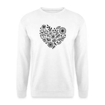 Floral Heart Pattern for Elegant Apparel - Unisex Sweatshirt - white - Front