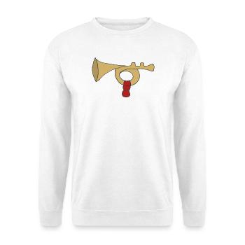 Trombone vintage avec manche rouge - Sweat-shirt Unisexe - blanc - Devant