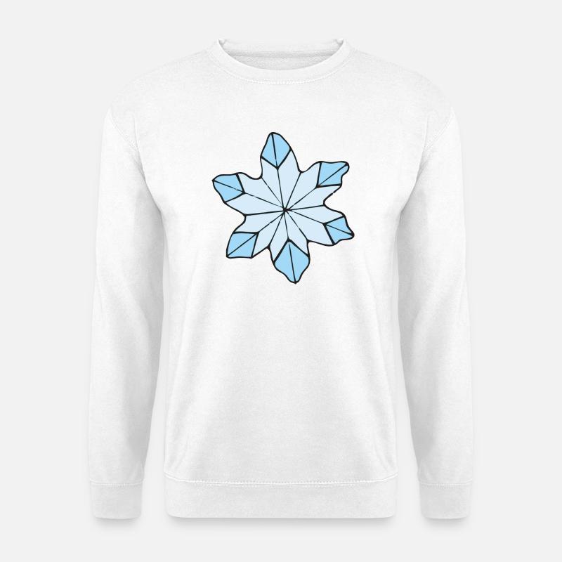 Stilvolle Blaue Eisblume design - Unisex Sweatshirt - white