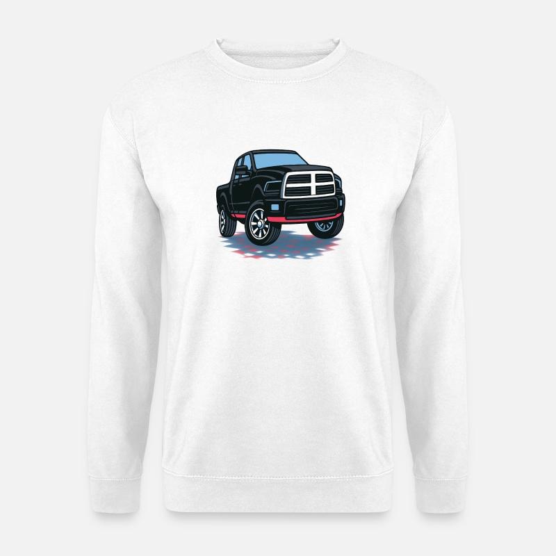 Schwarzer Pickup Ram - Unisex Pullover - Weiß