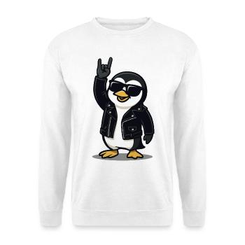 Rock'n'Roll Penguin - Unisex Sweatshirt - white - Front