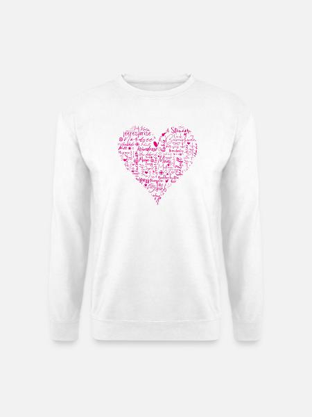 Maritimes Herz, magenta - Unisex Pullover - Weiß