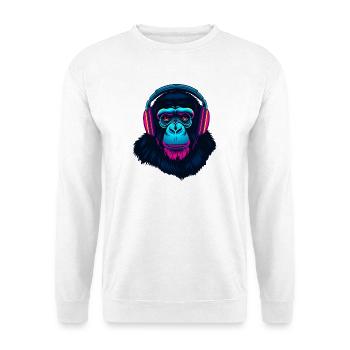 Affe als DJ - Unisex Pullover - Weiß - Vorne