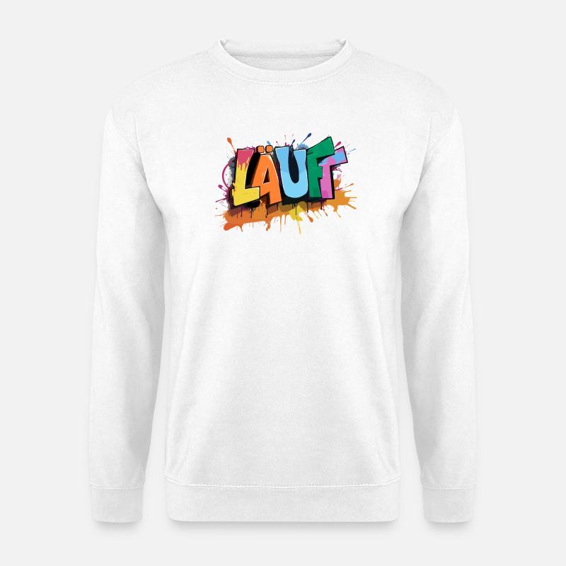 Läuft Statement Läufer Graffiti Lustige Sprüche - Unisex Pullover - Weiß