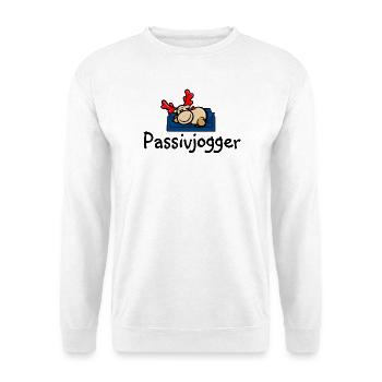 Le renne Elmondo sur le canapé en tant que joggeur passif - Sweat-shirt Unisexe - blanc - Devant