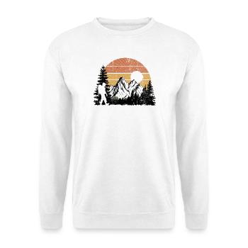Sunset Mountain Silhouette Design - Unisex Sweatshirt - white - Front