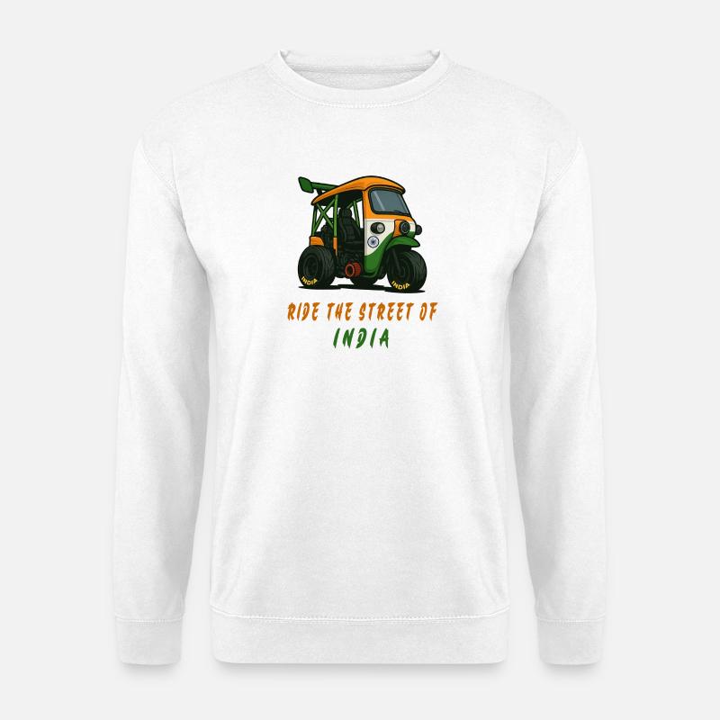 Indien Tuk-Tuk Racing - Unisex Pullover - Weiß