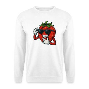 Cool strawberry casual with sunglasses joy - Unisex Sweatshirt - white - Front