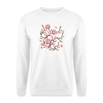 Exotische Magnolienblüten Illustration - Unisex Pullover - Weiß - Vorne