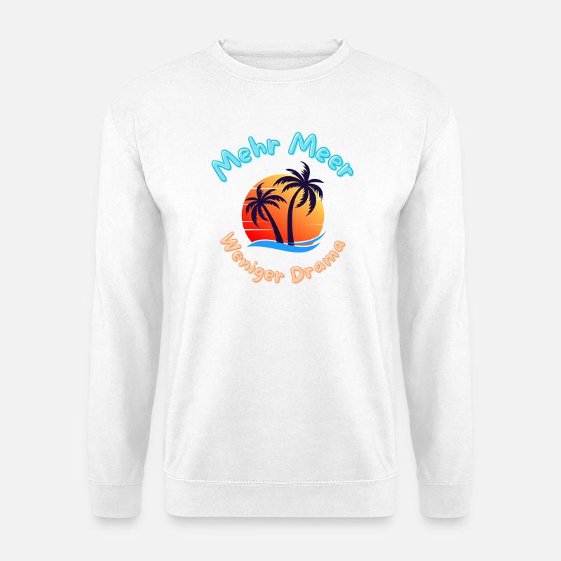 Tropical sunset with palm trees - Unisex Sweatshirt - white