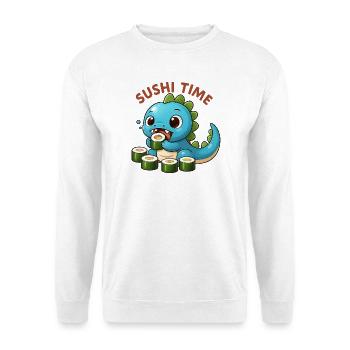 Cute dinosaur with sushi theme - Unisex Sweatshirt - white - Front
