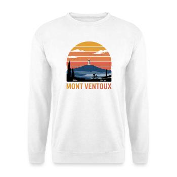 Mont Ventoux Ikonischer Radfahr-Print - Unisex Pullover - Weiß - Vorne - Alina (178cm) & Michal (187cm)