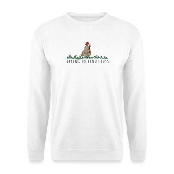 trying to hendl this Spruch Huhn Henne Hahn - Unisex Pullover - Weiß - Vorne