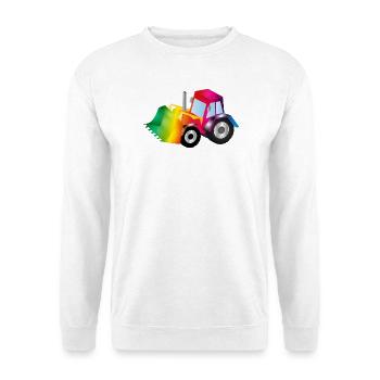 Rainbow excavator full of colour - Unisex Sweatshirt - white - Front