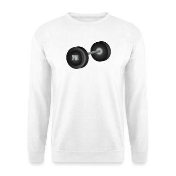 Simple dumbbell – fitness symbol for strength athletes - Unisex Sweatshirt - white - Front