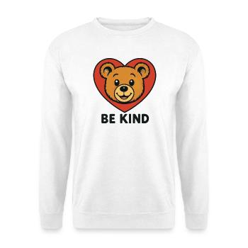 Be Kind – Süßer Bär im Herz | Freundlichkeit - Unisex Pullover - Weiß - Vorne