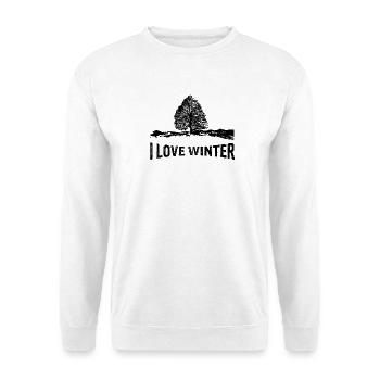 I love winter with a barren bath - Unisex Sweatshirt - white - Front