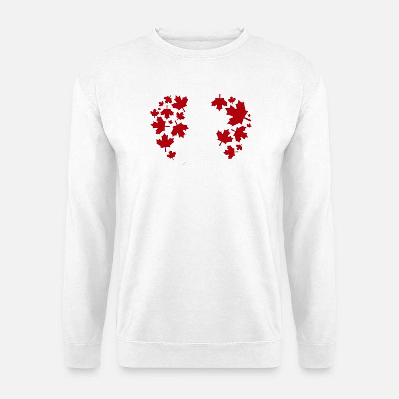 Ahornblatt Herzmuster - Unisex Pullover - Weiß