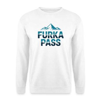 Furkapass Moderne alpine Radsportkunst - Unisex Pullover - Weiß - Vorne