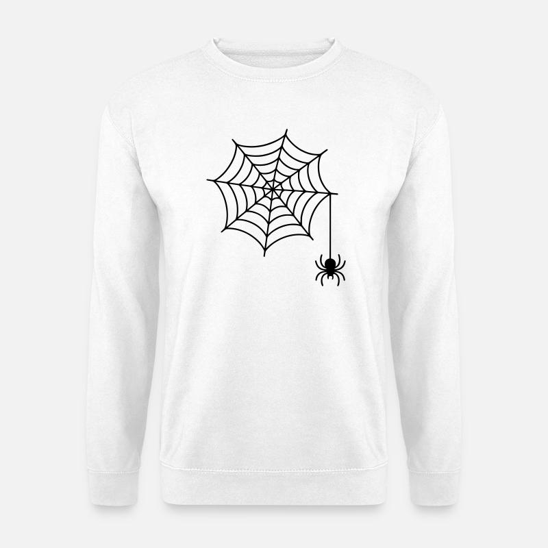 Spinnennetz mit Spinne Silhouette - Unisex Pullover - Weiß