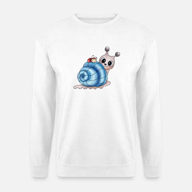 schneckenhaus blau - Unisex Pullover - Weiß