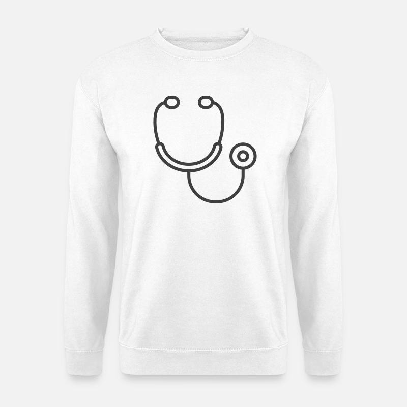 Logo-Symbol für medizinisches Stethoskop - Unisex Pullover - Weiß