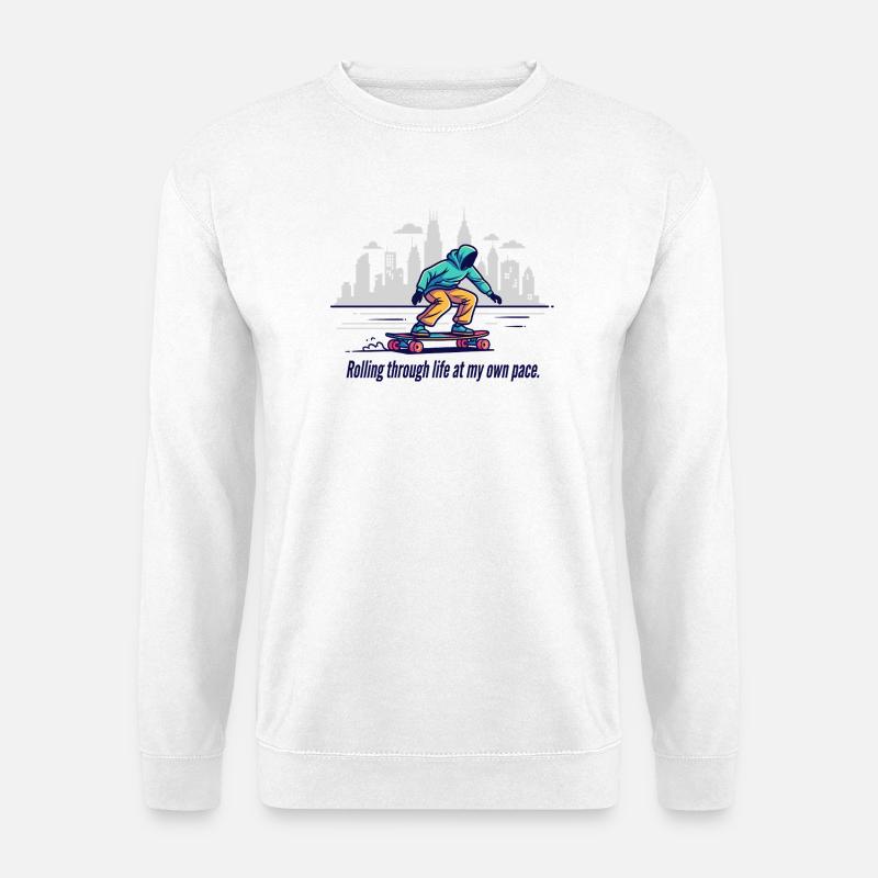 Rolling Through Life - Unisex Sweatshirt - white