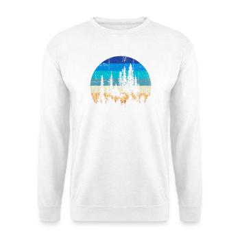 Sunset Forest Silhouette Imprimer - Sweat-shirt Unisexe - blanc - Devant