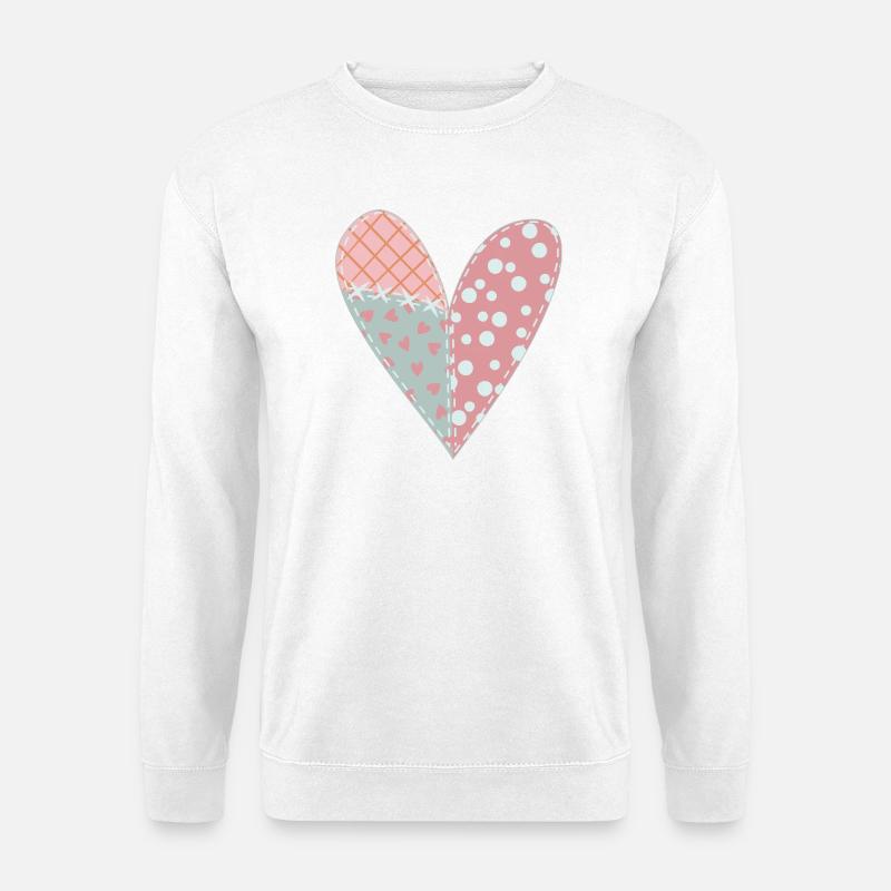 Patchwork Herz Nr. 6 - Unisex Pullover - Weiß