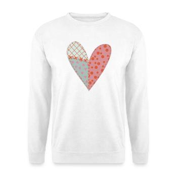 Patchwork Herz Nr. 11 - Unisex Pullover - Weiß - Vorne