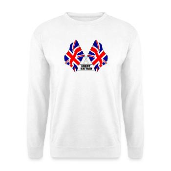 Drapeaux britanniques croisés avec texte - Sweat-shirt Unisexe - blanc - Devant