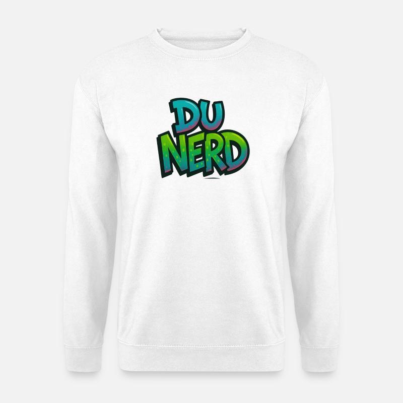 Nerd-Design mit Farbverlauf - Unisex Pullover - Weiß