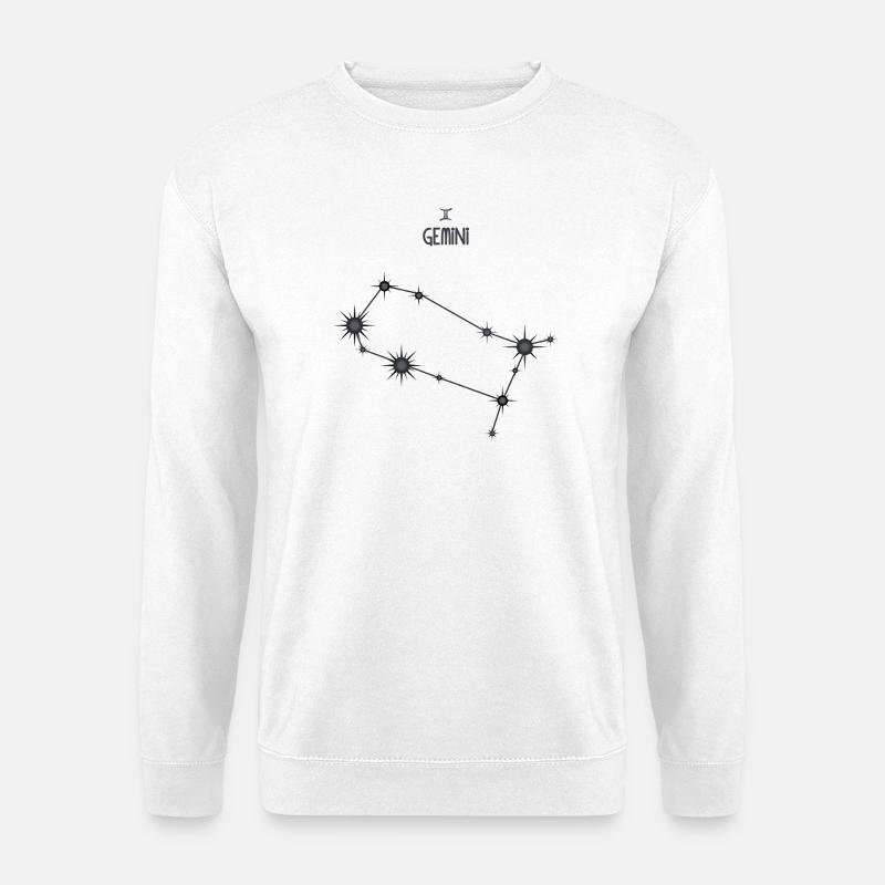 Zwillinge Sternzeichen Sternbild Schwarz & Grau - Unisex Pullover - Weiß