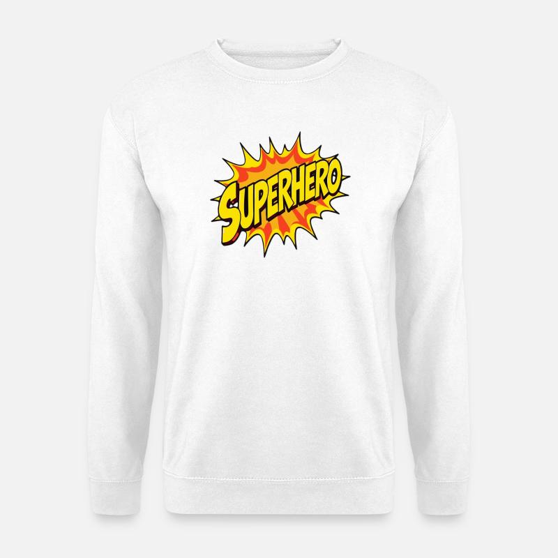 Superhelden-Design im Comic-Stil - Unisex Pullover - Weiß