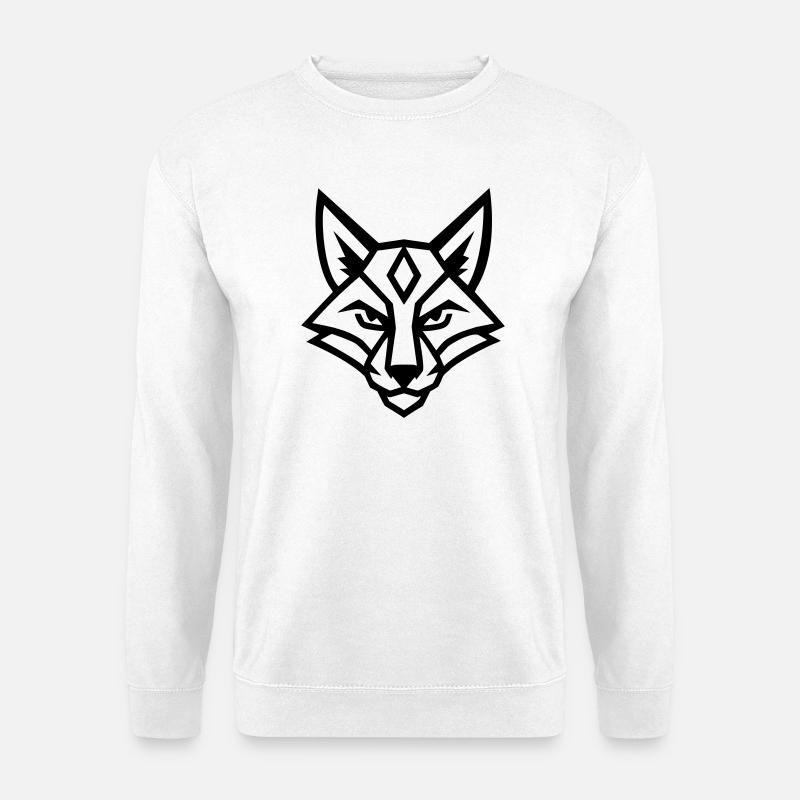 Stilisierter geometrischer Fuchs - Unisex Pullover - Weiß