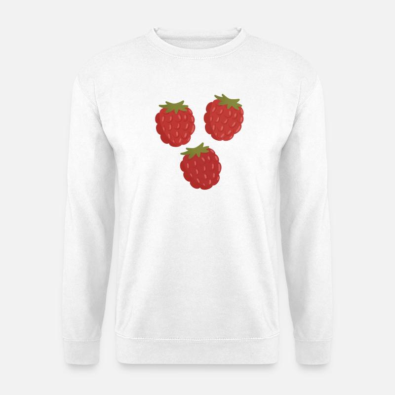 Vivid Raspberry Fruit Pattern - Unisex Sweatshirt - white