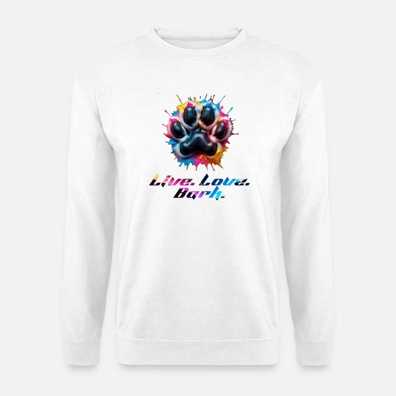 Bunte Pfote mit Emotionen - Unisex Pullover - Weiß