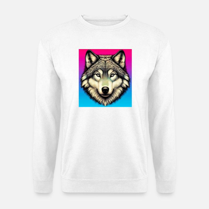 Wolf - Unisex Pullover - Weiß