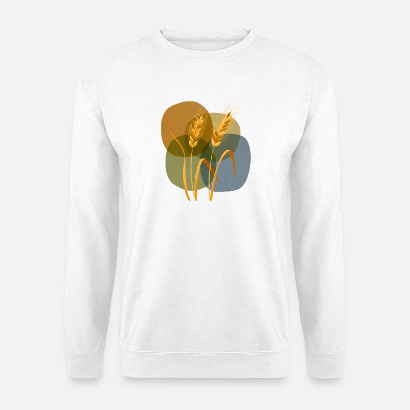 Golden grain pattern on pastel background - Unisex Sweatshirt - white