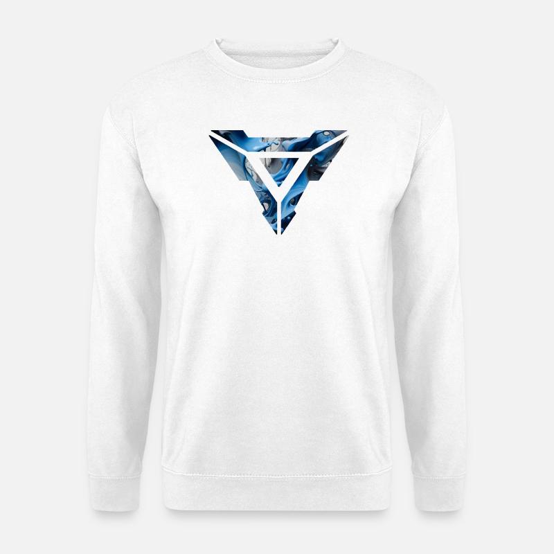 Abstract Blue Fluid Triangular Design - Unisex Sweatshirt - white