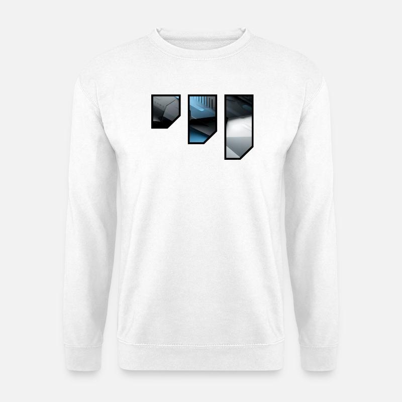 Futuristic Techno Abstract Pattern - Unisex Sweatshirt - white