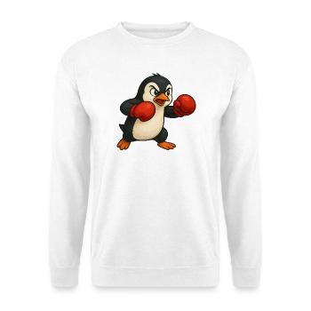 Cool Pingouin Boxer Dessin animé Kickboxer Arts Martiaux - Sweat-shirt Unisexe - blanc - Devant