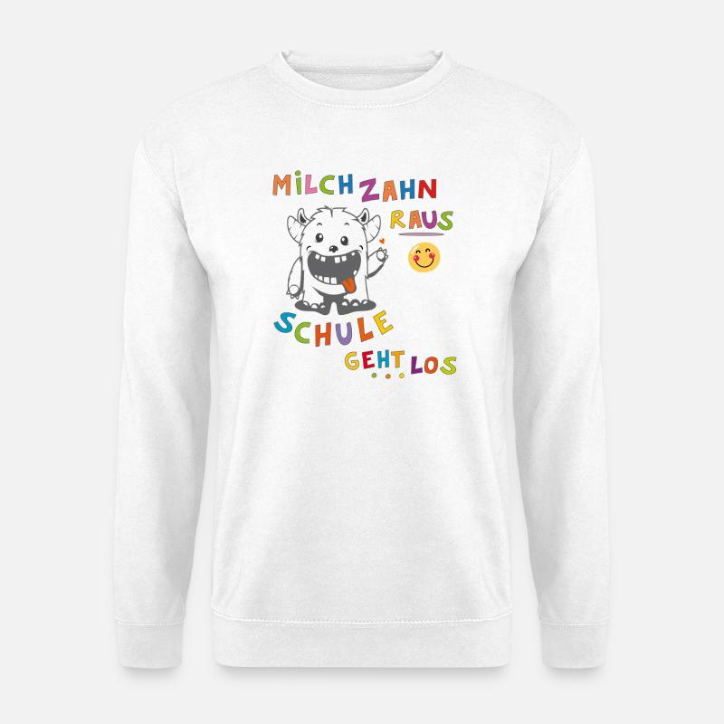 Schule Einschulung Monster - Unisex Pullover - Weiß