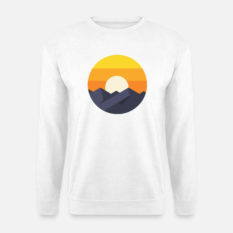 Sunset Mountain Abstrakt - Unisex Pullover - Weiß