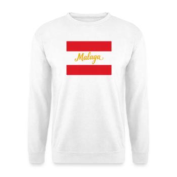 Malaga Leuchtendes Stadtmotiv - Unisex Pullover - Weiß - Vorne - Alina (178cm) & Michal (187cm)