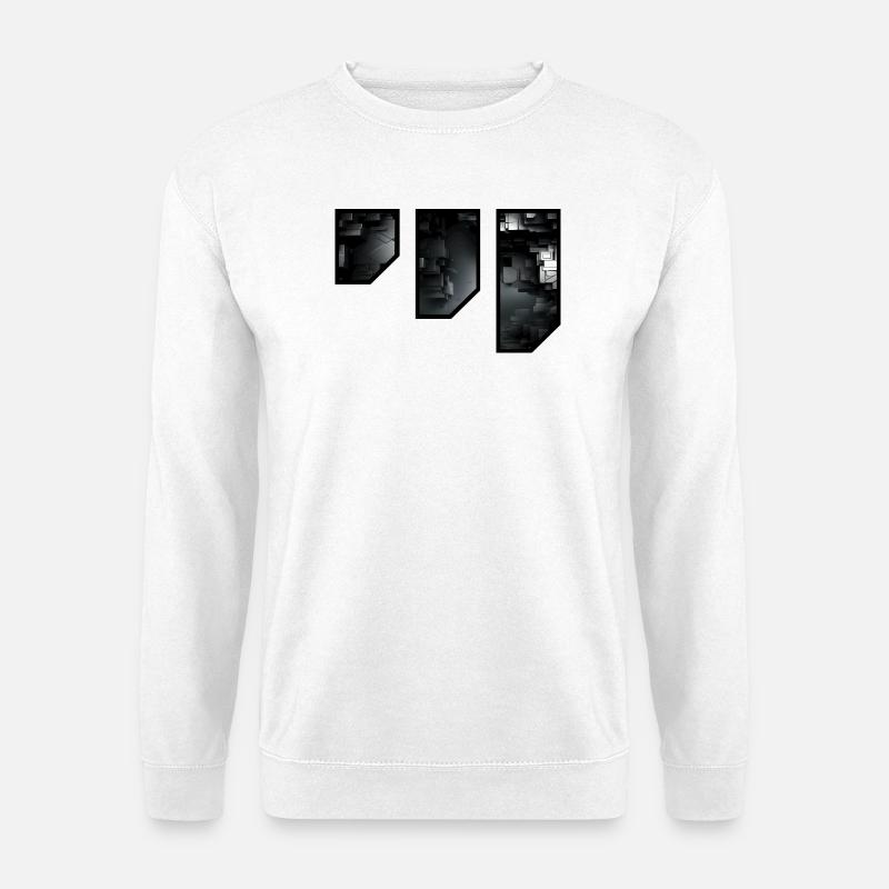 Futuristische geometrische Dunkelheit - Unisex Pullover - Weiß