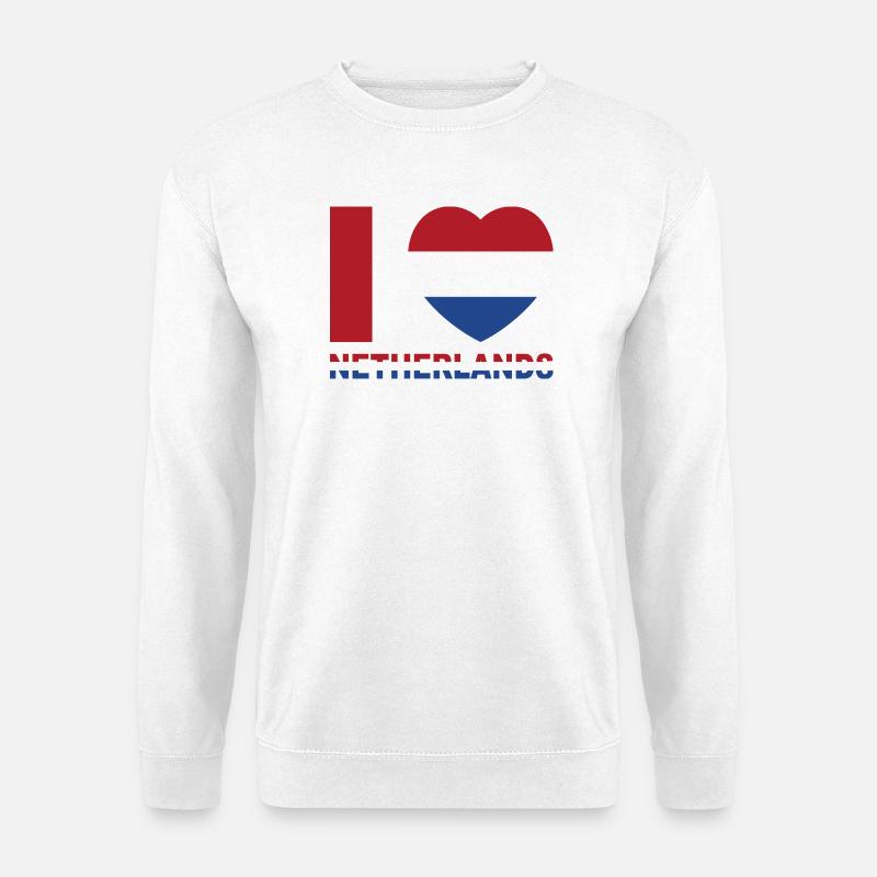Herz mit Flagge der Niederlande - Unisex Pullover - Weiß