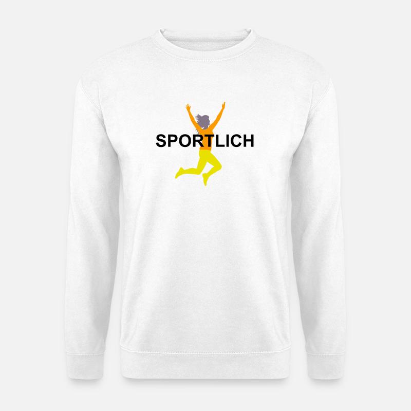 Sportlich Lebendige Sprungkraft Illustration - Unisex Pullover - Weiß