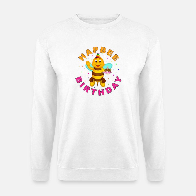 HAPBEE Birthday with text - Unisex Sweatshirt - white
